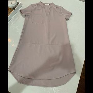 Morgan Claire mauve gray dress
